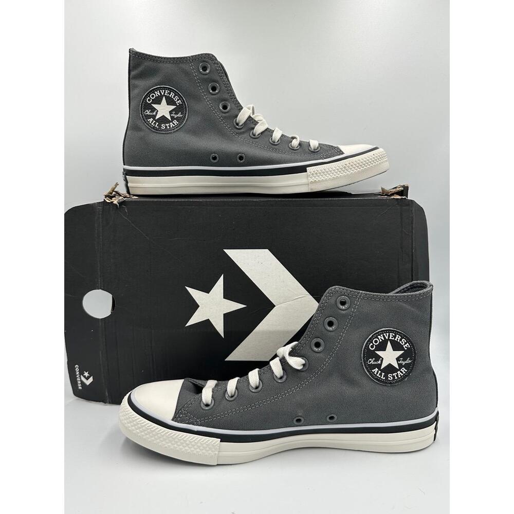 Converse All Star High Top Sneakers in Charcoal Gray & White